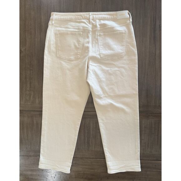 NWT Express Boyfriend Mid Rise Cream White Denim Jeans Pants Women’s Size 16 NEW - Picture 15 of 16